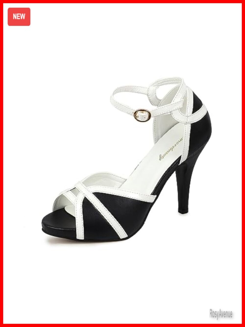 Sexy Peep Toe High Heels Ankle Strap Sandals with Rhinestone